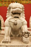 Stone lioness guarding the entrance to the inner palace of the Forbidden City. Beijing royalty free stock image Stone lioness guarding the entrance to the inner palace of the Forbidden City. Beijing royalty free stock image
