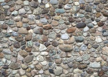 Stone Wall Fieldstone And Concrete Natural Building Texture Stock Image