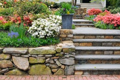 Stone Wall, Steps And Planter Royalty Free Stock Image Stone Wall, Steps And Planter Royalty Free Stock Image