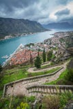 Stony steps to the Kotor fortress stock photos Stony steps to the Kotor fortress stock photos