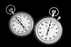 Stopwatch två på black royaltyfri foto Stopwatch två på black royaltyfri foto