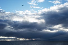 Storm clouds on Nanaimo to Vancouver ferry trip Stock Photography Storm clouds on Nanaimo to Vancouver ferry trip Stock Photography