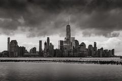 Storm Clouds over Lower Manhattan skyscrapers in Black & White. New York City stock photos Storm Clouds over Lower Manhattan skyscrapers in Black & White. New York City stock photos