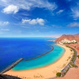 Strand Las Teresitas in het Kerstman cruz DE Tenerife noorden stock afbeelding Strand Las Teresitas in het Kerstman cruz DE Tenerife noorden stock afbeelding