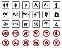 Strand - Verbod & Waarschuwingsborden - Iconset royalty-vrije illustratie Strand - Verbod & Waarschuwingsborden - Iconset royalty-vrije illustratie