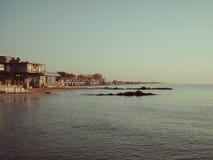 Strand von Paralia Katerini, ägäisches meeres- Griechenland stockbilder Strand von Paralia Katerini, ägäisches meeres- Griechenland stockbilder