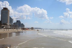 Strandmarina, Tel Aviv V?r 2019 arkivfoton Strandmarina, Tel Aviv V?r 2019 arkivfoton