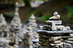 A strange composition of small mountain rocks. imitation of ancient buildings on a reduced scale. Stock Images A strange composition of small mountain rocks. imitation of ancient buildings on a reduced scale. Stock Images