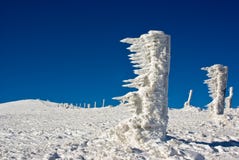 Strange Ice Structures In The Mountains Stock Photos