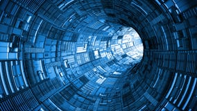 Abstract technology tunnel with bright light at the end stock illustration Abstract technology tunnel with bright light at the end stock illustration