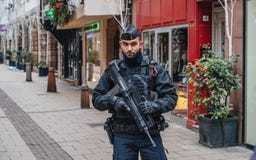 Strasbourg France après des attaques terroristes au marché de Noël images stock Strasbourg France après des attaques terroristes au marché de Noël images stock