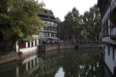 Strasbourg, France - September 3, 2015: Houses near the La Maison des Tanneurs restaurant. It was constructed in 1572 and became stock images Strasbourg, France - September 3, 2015: Houses near the La Maison des Tanneurs restaurant. It was constructed in 1572 and became stock images