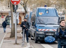Strasburski Francja po ataków terrorystycznych przy boże narodzenie rynkiem obraz stock Strasburski Francja po ataków terrorystycznych przy boże narodzenie rynkiem obraz stock