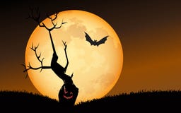 straszny Halloween drzewo ilustracji straszny Halloween drzewo ilustracji
