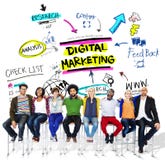 Strategia marcante a caldo di vendita di Digital concetto online di media fotografia stock libera da diritti Strategia marcante a caldo di vendita di Digital concetto online di media fotografia stock libera da diritti
