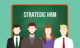 Strategic hrm or human resource management concept illustration with text written on chalkboard vector illustration Strategic hrm or human resource management concept illustration with text written on chalkboard vector illustration