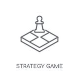Strategii gemowa liniowa ikona Nowożytnej kontur strategii logo gemowy przeciw ilustracja wektor Strategii gemowa liniowa ikona Nowożytnej kontur strategii logo gemowy przeciw ilustracja wektor