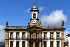 Straten van de historische stad Ouro Preto Brazilië stock fotografie Straten van de historische stad Ouro Preto Brazilië stock fotografie