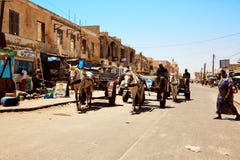 Straten van heilige louis Senegal 2017 stock foto's Straten van heilige louis Senegal 2017 stock foto's