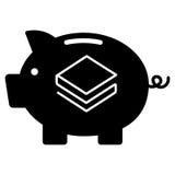 Stratis Icon On Piggy Bank a isolé illustration libre de droits Stratis Icon On Piggy Bank a isolé illustration libre de droits