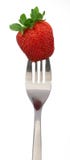 Strawberrie On A Fork Stock Image