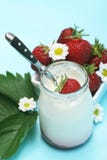 Strawberries Yogurt Stock Images