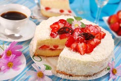 Strawberry And Whipped Cream Torte Royalty Free Stock Photo Strawberry And Whipped Cream Torte Royalty Free Stock Photo