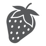 Strawberry glyph icon, fruit and vitamin stock illustration Strawberry glyph icon, fruit and vitamin stock illustration