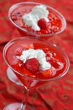 Strawberry jelly with cream for Christmas stock photo Strawberry jelly with cream for Christmas stock photo