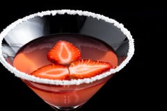 Strawberry margarita cocktails on black background Stock Photos Strawberry margarita cocktails on black background Stock Photos
