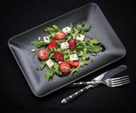 Strawberry tomato salad, feta cheese Stock Image Strawberry tomato salad, feta cheese Stock Image