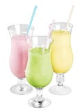 Three Fruit Smoothies with Straws Isolated on a stock photo Three Fruit Smoothies with Straws Isolated on a stock photo