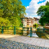 Straßburg, Wasserkanal in Petite France -Bereich und in der Brücke, UNESCO stockfotos Straßburg, Wasserkanal in Petite France -Bereich und in der Brücke, UNESCO stockfotos