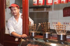 Straßen-Meeresfrucht-Verkäufer Peking-China, Skorpione lizenzfreies stockbild Straßen-Meeresfrucht-Verkäufer Peking-China, Skorpione lizenzfreies stockbild