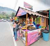Straßenlebensmittel in Volcan stockfotografie Straßenlebensmittel in Volcan stockfotografie