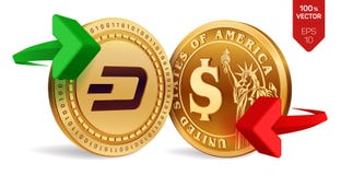 Streck till dollarvalutautbytet streck härlig vektor för myntdollarillustration Cryptocurrency Guld- mynt med streck- och dollars stock illustrationer Streck till dollarvalutautbytet streck härlig vektor för myntdollarillustration Cryptocurrency Guld- mynt med streck- och dollars stock illustrationer