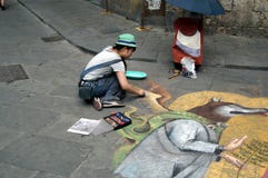 Street artist in Siena stock photos Street artist in Siena stock photos