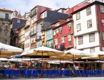 Street Cafe In Ribeira, Porto Stock Photos