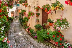 Street In Small Town In Italy In Sunny Day Stock Photos Street In Small Town In Italy In Sunny Day Stock Photos