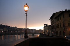 Street Lamp Near River Stock Images