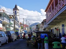 The street life of Roseau city, Dominica island, royalty free stock images The street life of Roseau city, Dominica island, royalty free stock images