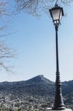 Street light with a mountain as a background stock photography Street light with a mountain as a background stock photography