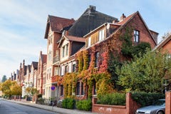 Street with Medieval old brick buildings. Luneburg. Germany stock image Street with Medieval old brick buildings. Luneburg. Germany stock image