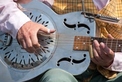 Street Musician Playing A Dobro Guitar Stock Images Street Musician Playing A Dobro Guitar Stock Images