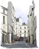 Street Near Montmartre In Paris Stock Images Street Near Montmartre In Paris Stock Images