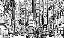 Street in New York city vector illustration Street in New York city vector illustration