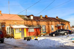 BOROVSK, RUSSIA - NOVEMBER 2016: Street `Rabochaya` in Borovsk stock photo BOROVSK, RUSSIA - NOVEMBER 2016: Street `Rabochaya` in Borovsk stock photo