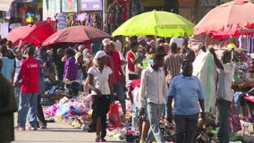 Street scene in west african city