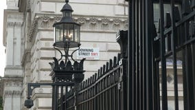 Street sign at downing street in London