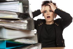 Stressed Out Woman At Work Royalty Free Stock Photography Stressed Out Woman At Work Royalty Free Stock Photography